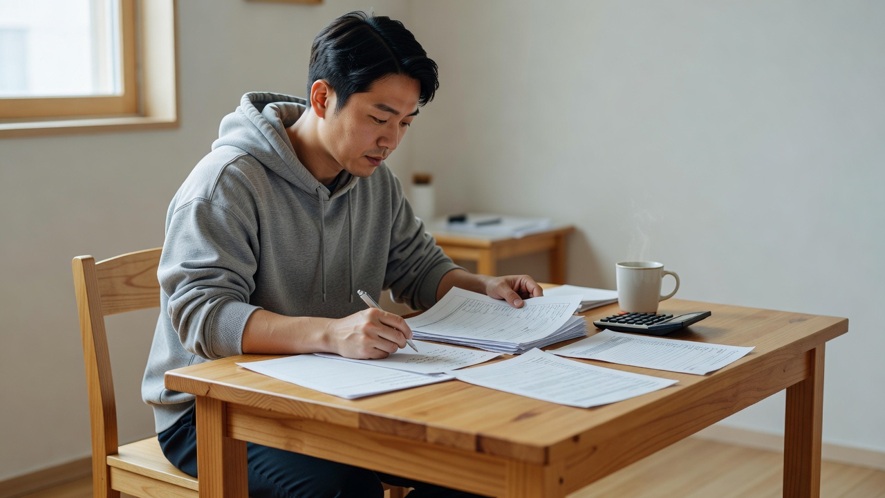 소자본 카페 창업 비용 예산을 검토하는 모습